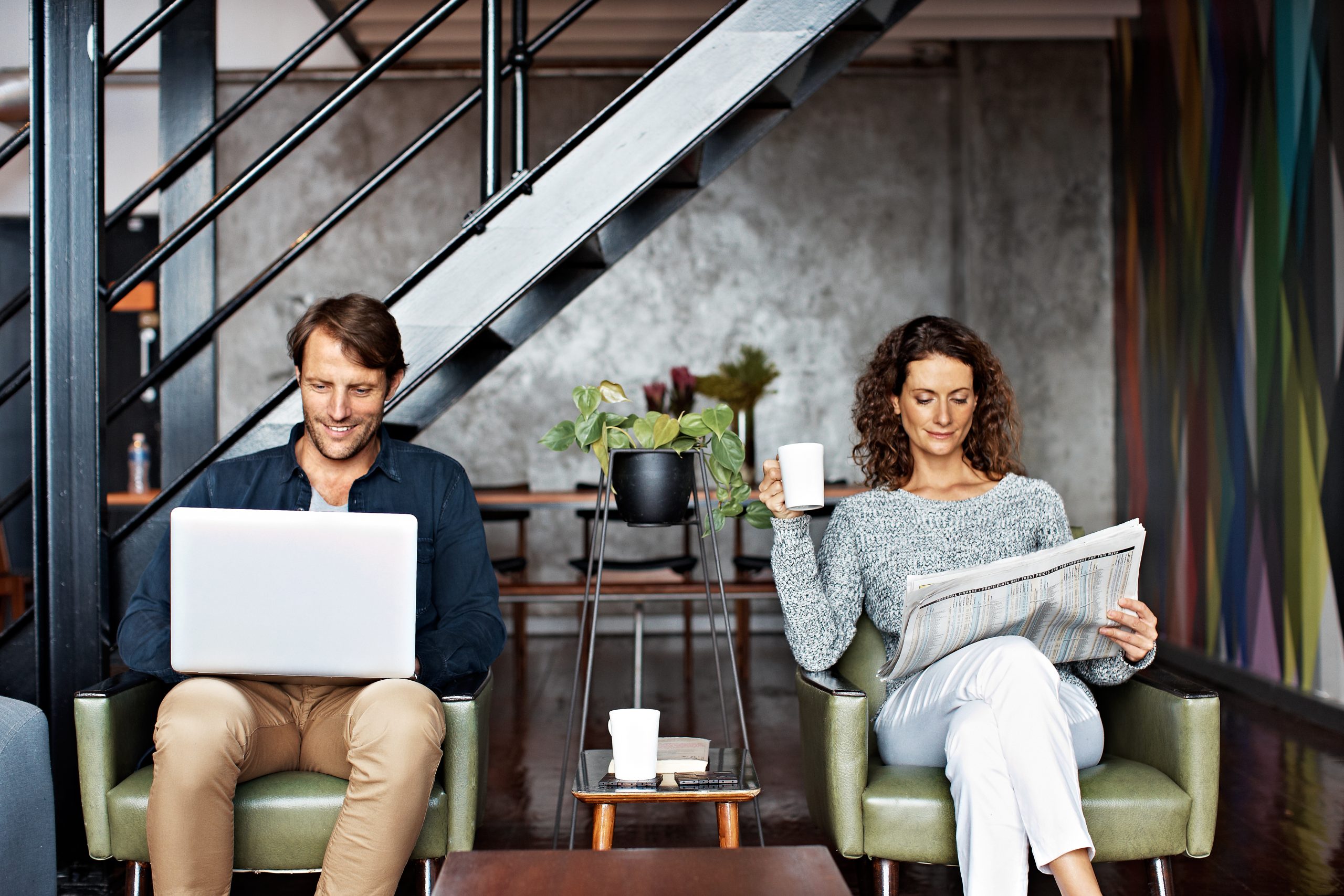 Couple sitting together